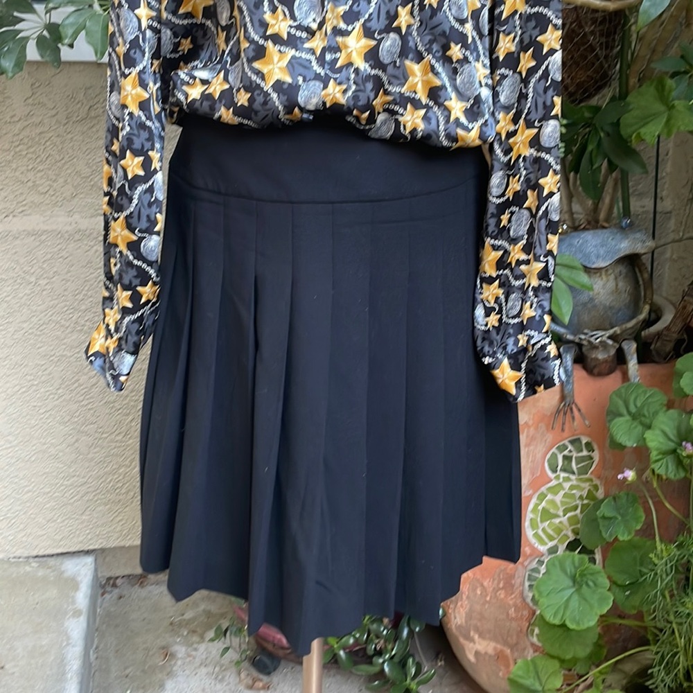 Vintage black Liz Claiborne wool pleated skirt